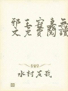 邪王宠妻无度全文免费阅读