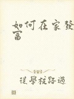 如何在家发家致富