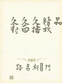 久久久精品国语对白播放