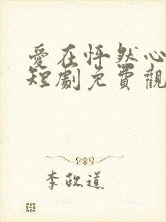 爱在怦然心动时短剧免费观看