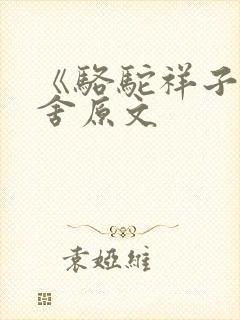 《骆驼祥子》老舍原文