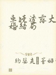 车晓透露大男当婚结局 车晓透露大男当婚结局