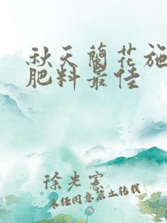 秋天兰花施什么肥料最佳