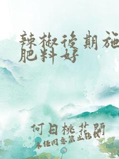 辣椒后期施什么肥料好