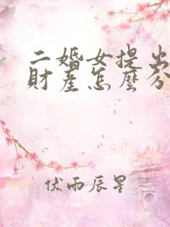 二婚女提出离婚财产怎么分
