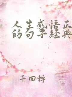 人生感悟正能量的句子经典语句