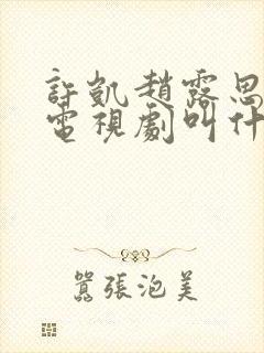许凯赵露思演的电视剧叫什么