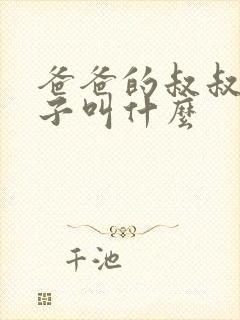 爸爸的叔叔的儿子叫什么
