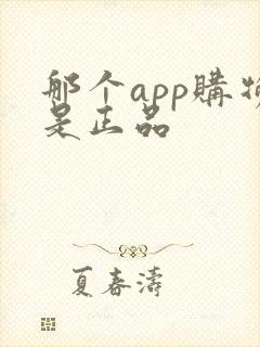 那个app购物是正品