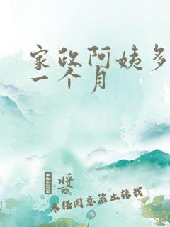 家政阿姨多少钱一个月