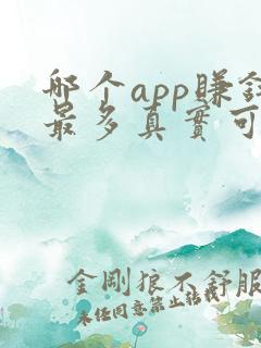 哪个app赚钱最多真实可靠