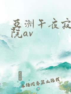 亚洲午夜寂寞影院av
