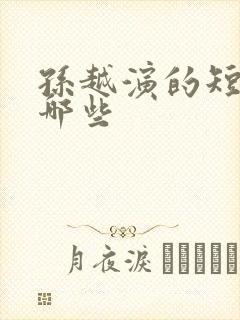 孙越演的短剧有哪些