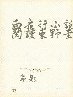 白夜行小说免费阅读东野圭吾