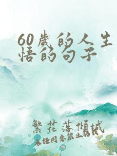 60岁的人生感悟的句子