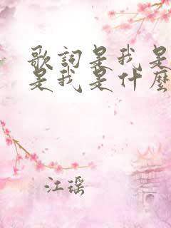 歌词是我是我还是我是什么歌