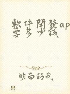 软件开发app要多少钱