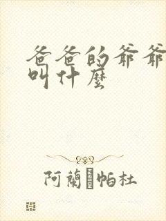 爸爸的爷爷奶奶叫什么