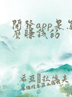 开发app是怎么赚钱的