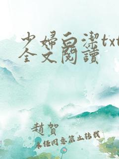 少妇白洁txt全文阅读
