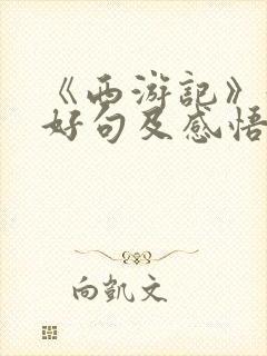 《西游记》好词好句及感悟