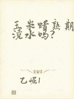 玉米蜡熟期需要浇水吗?
