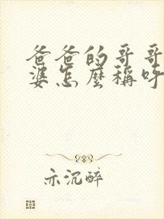 爸爸的哥哥的老婆怎么称呼?