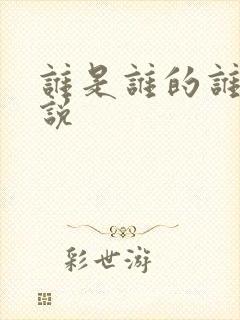 谁是谁的谁 小说