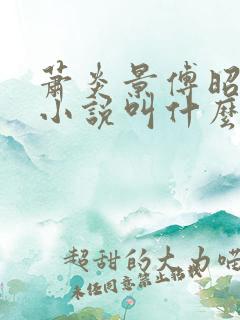 萧炎景傅昭宁的小说叫什么
