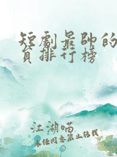 短剧最帅的男演员排行榜