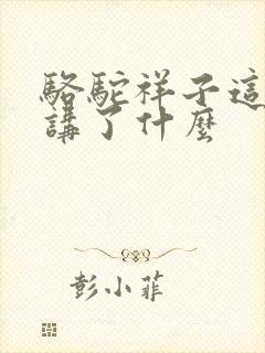 骆驼祥子这本书讲了什么