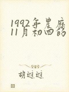 1992年农历11月初四的生辰八字