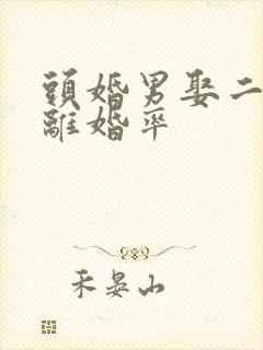 头婚男娶二婚女离婚率