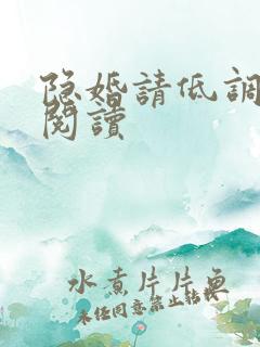 隐婚请低调全本阅读