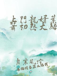 上门龙婿叶辰,萧初然大结局