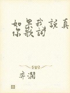 如果我说真的爱你歌词