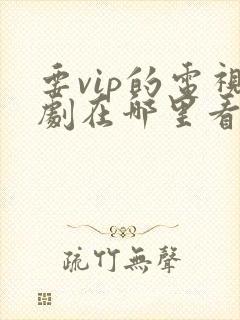 要vip的电视剧在哪里看免费