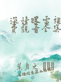 深情眼电视剧免费观看全集高清第十