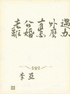 老公有外遇了想离婚怎么办
