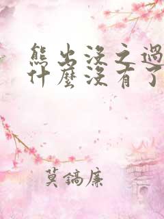 熊出没之过年为什么没有了