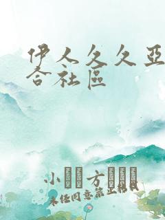 伊人久久亚洲综合社区