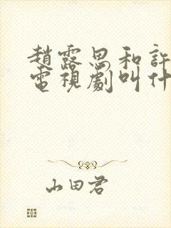 赵露思和许凯的电视剧叫什么