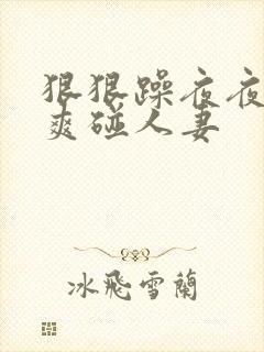 狠狠躁夜夜躁人爽碰人妻