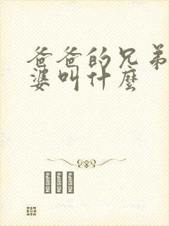 爸爸的兄弟的老婆叫什么