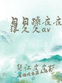 日日躁夜夜躁狠狠久久av
