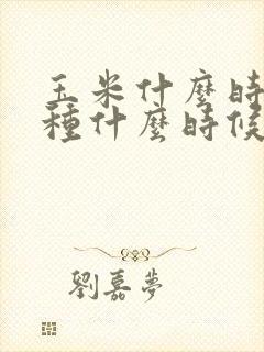 玉米什么时候播种什么时候成熟