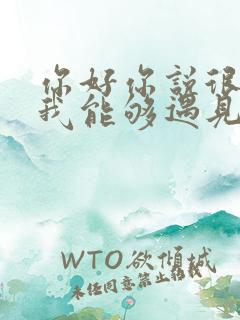 你好你说很高兴我能够遇见你是什么歌