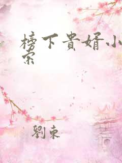 榜下贵婿小说搜索