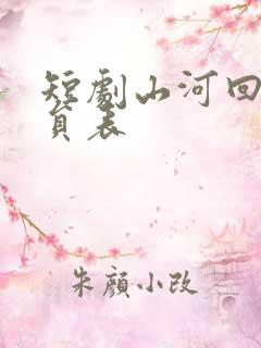 短剧山河回响演员表