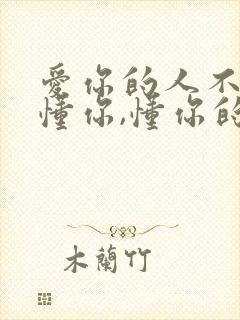 爱你的人不一定懂你,懂你的人一定爱你